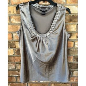 Spense Women’s Silver Scoop Neck Top Size XL